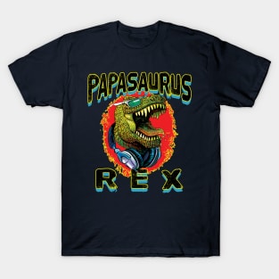 Papasaurus Rex Dinosaur Dad T-Shirt